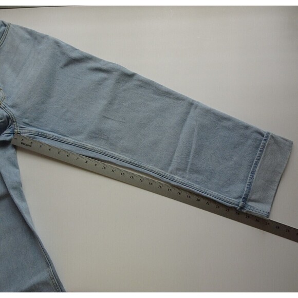 HOLLISTER Women's Jeans Cuffed Ankle Denim Stretch Light Wash Relaxed W28 L29 - Picture 10 of 13